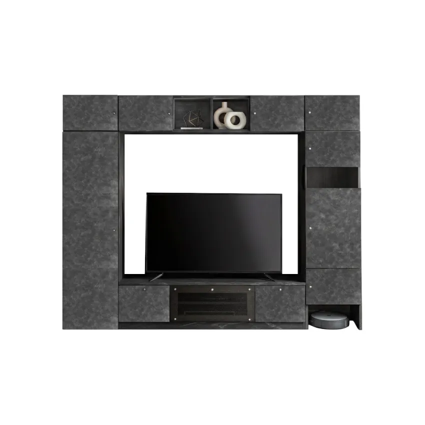 テレビ台 壁面収納 ハイタイプ 幅240cm 奥行き43cm 壁掛け風 収納 国産 テレビボード お | 25