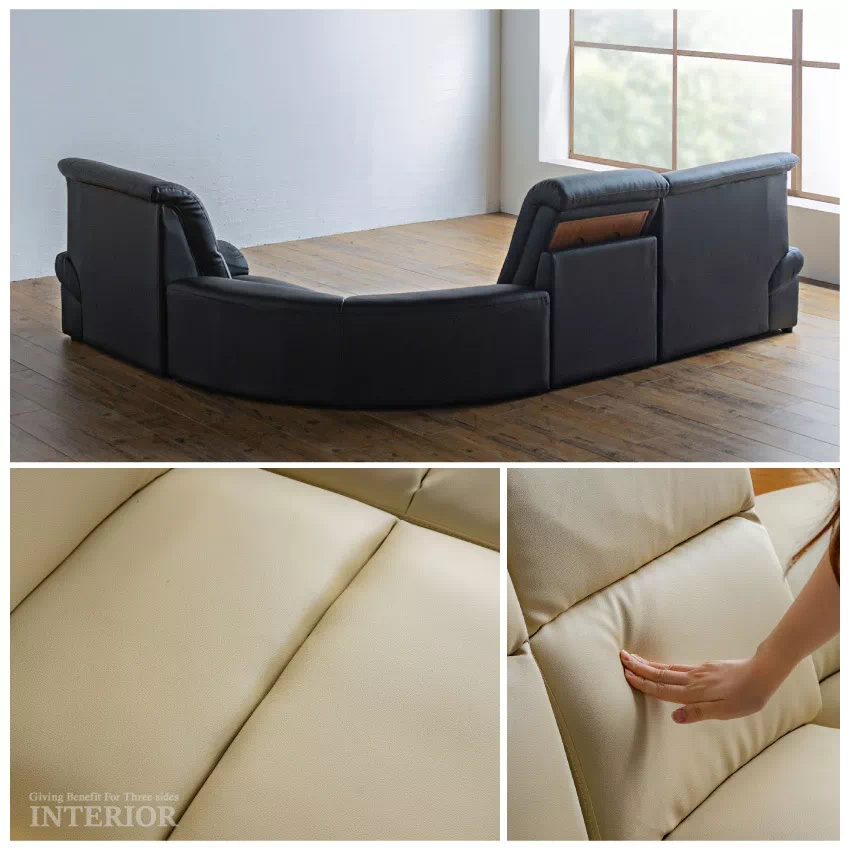 Pure Luxe ローソファー 3人掛け 4人掛け 4点セット ブラック アイボリー ダークブラウ | 17