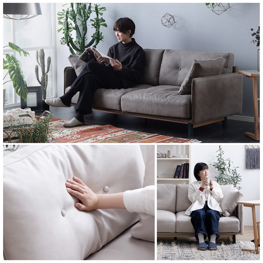 ソファ 2.5人掛け おしゃれ 幅180cm プラチナグレー ヨーロピアン