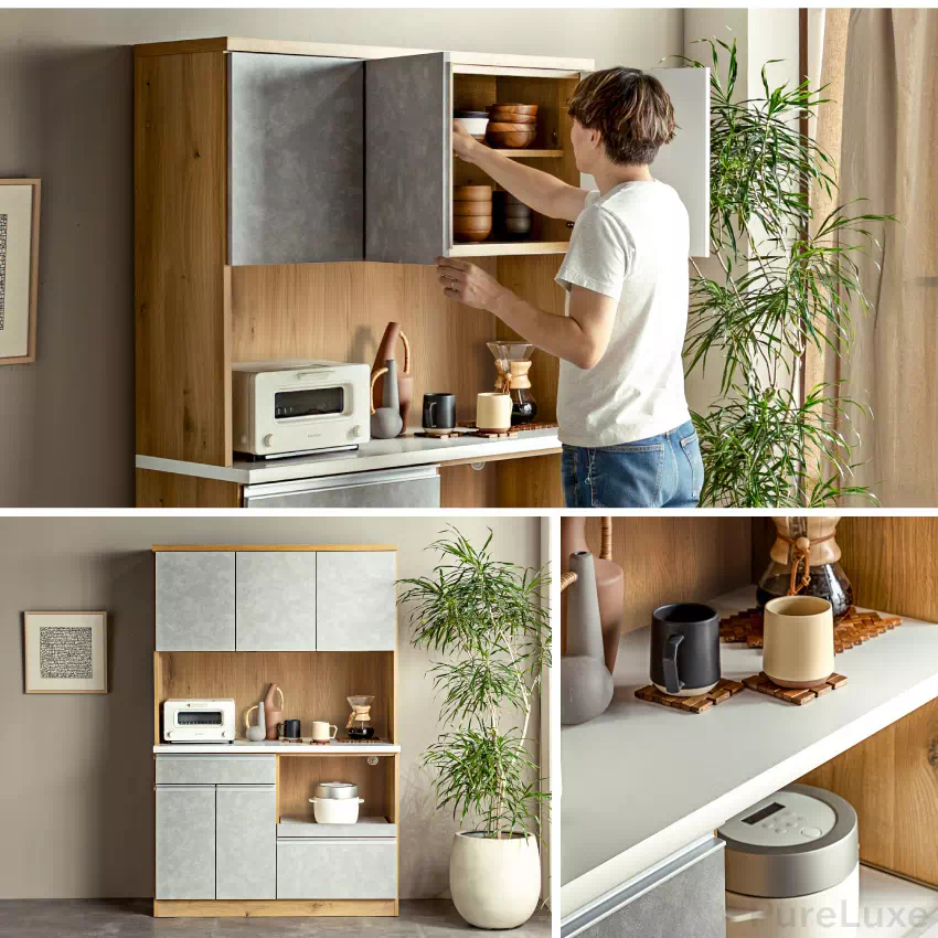 Pure Luxe キッチンボード 食器棚 幅120cm 幅90cm 奥行き44.5cm おしゃれ | 3