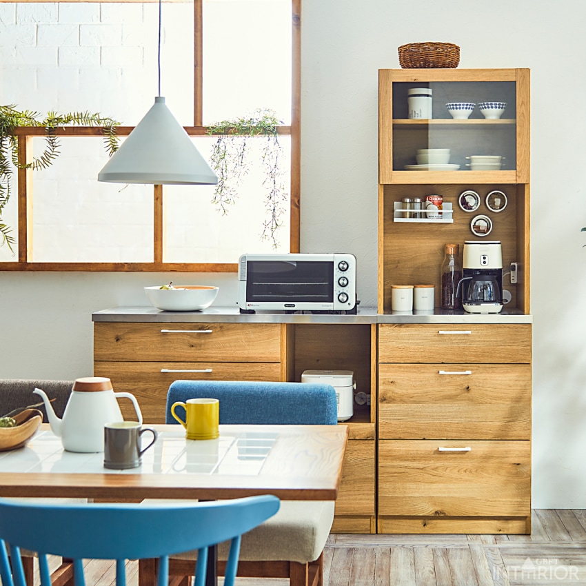 キッチンカウンター 幅110cm 収納 おしゃれ カウンター キッチン レンジボード レンジ台 食器 | 12