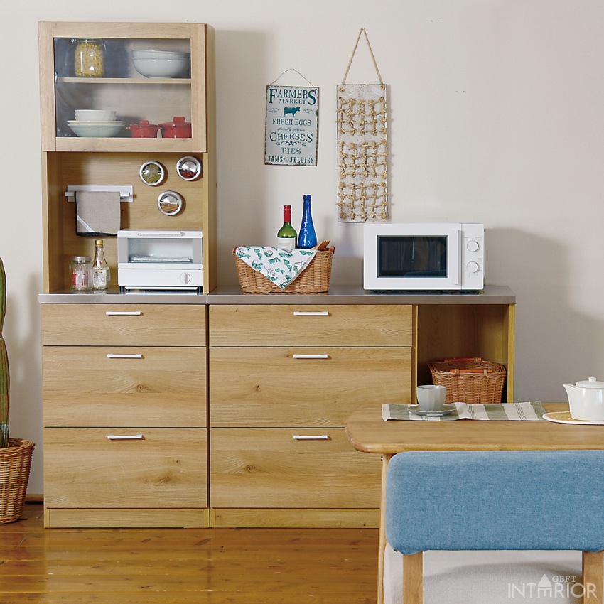 キッチンカウンター 幅110cm 収納 おしゃれ カウンター キッチン レンジボード レンジ台 食器 | 14