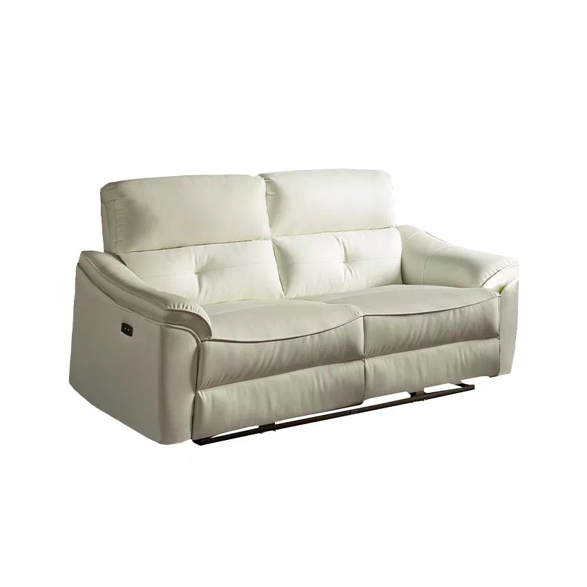 電動リクライニングソファー 2分割 ミルキーホワイト ブラック 幅200cm