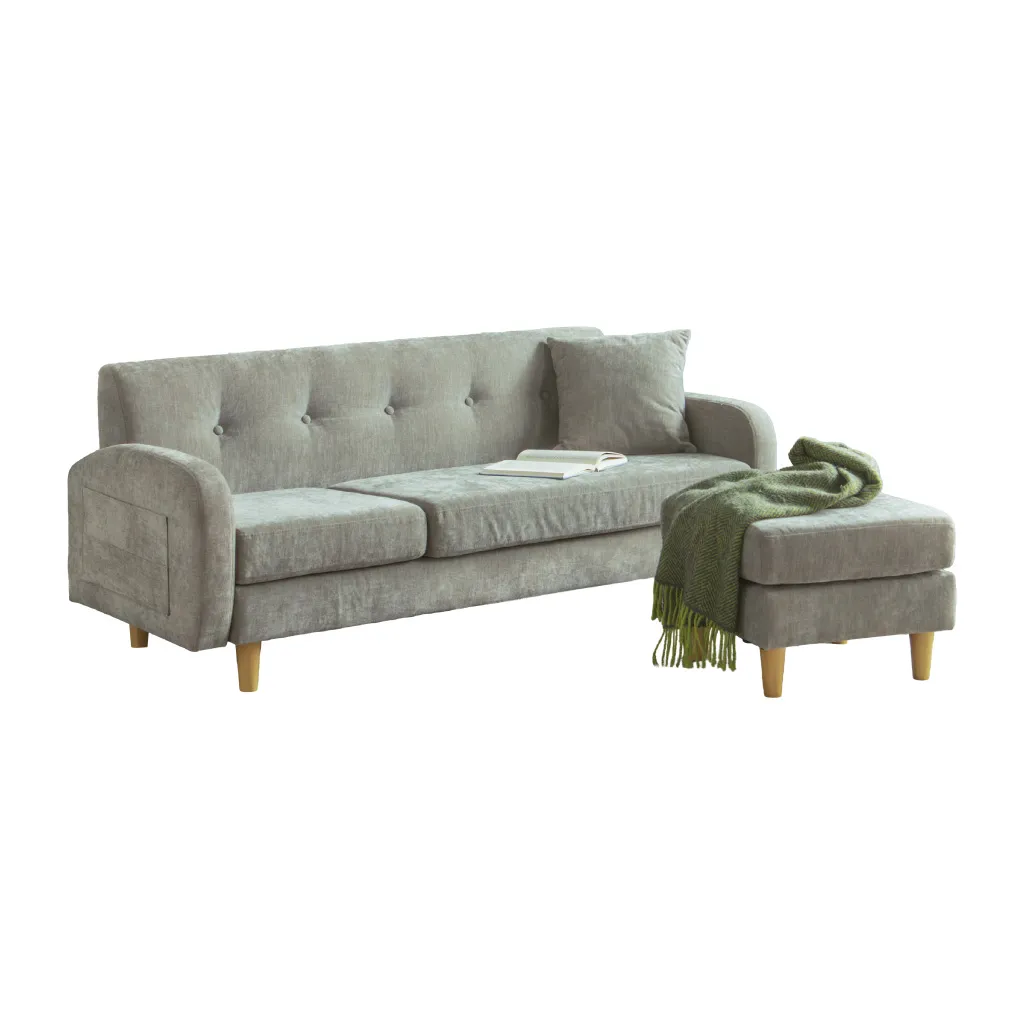 ソファ ソファー カウチソファ 3人掛け 170cm 幅170 スツール付き ロー