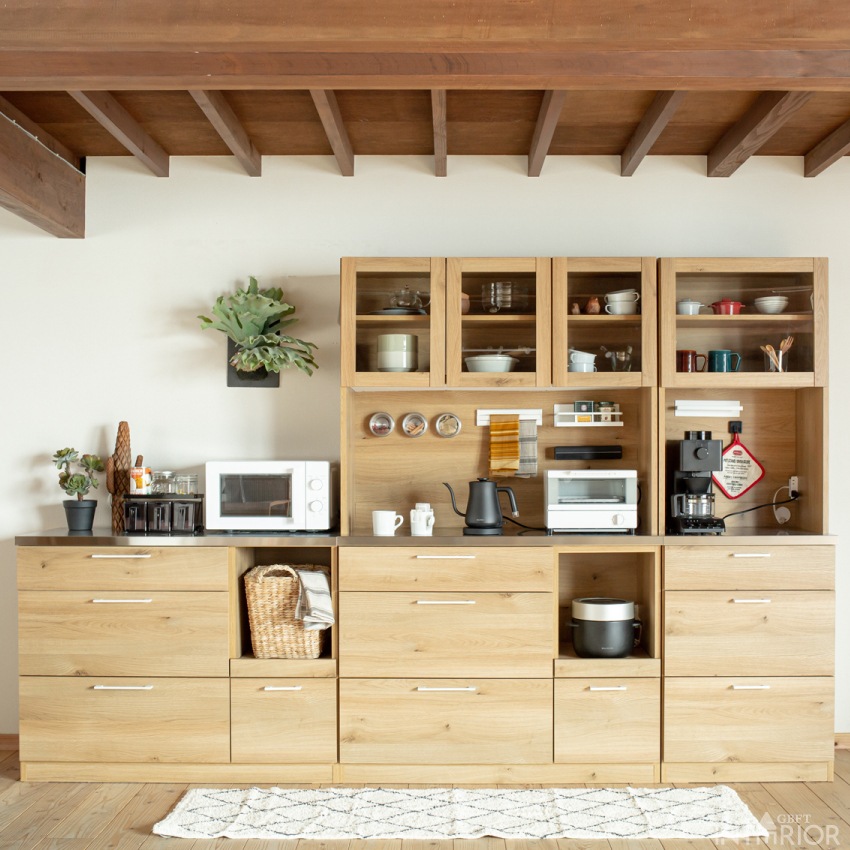 食器棚 キッチンボード 日本製 幅110cm おしゃれ 国産 レンジボード レンジ台 ダイニングボー | 15