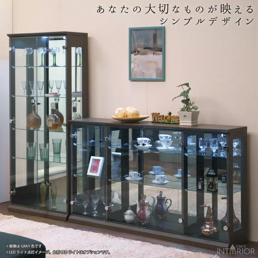 コレクションケース ガラス 幅65cm 高さ155cm ディスプレイラック