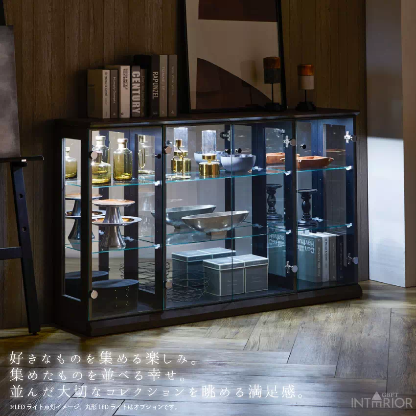 コレクションケース ディスプレイラック ガラスケース 棚 ディスプレイ おしゃれ 幅139cm 高さ | 2