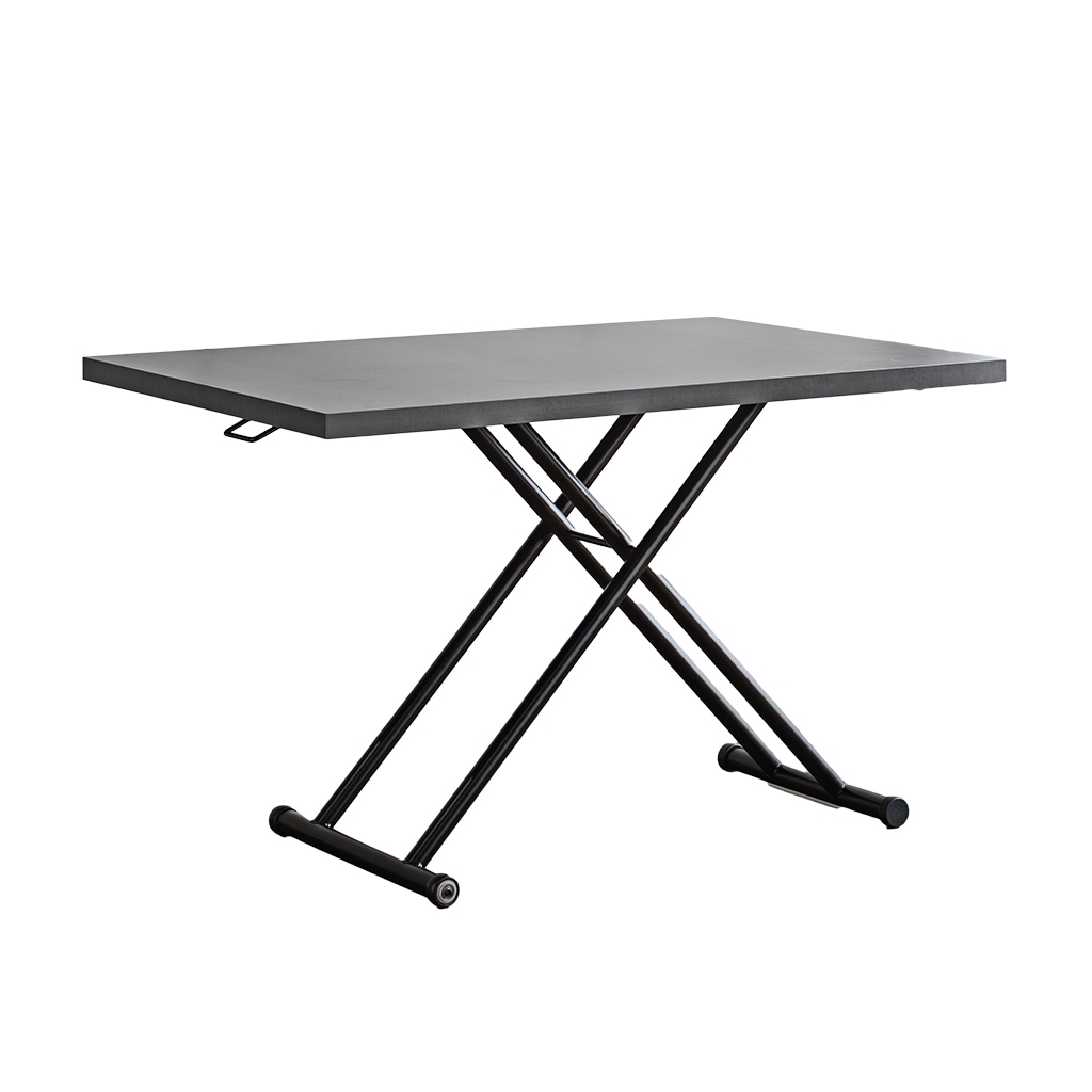 昇降テーブル キャスター付き 120×80cm グレー グレージュ マット調 モルタル調 大理石柄  | 19