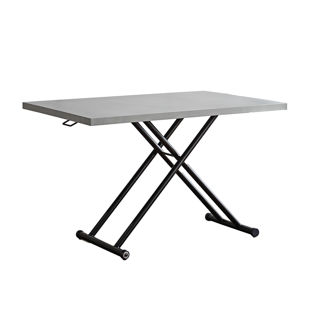 昇降テーブル キャスター付き 120×80cm グレー グレージュ マット調 モルタル調 大理石柄  | 20