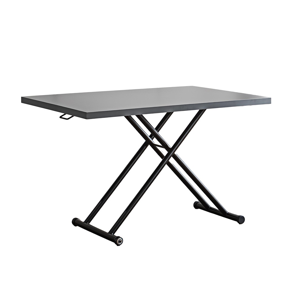 昇降テーブル キャスター付き 120×80cm グレー グレージュ マット調