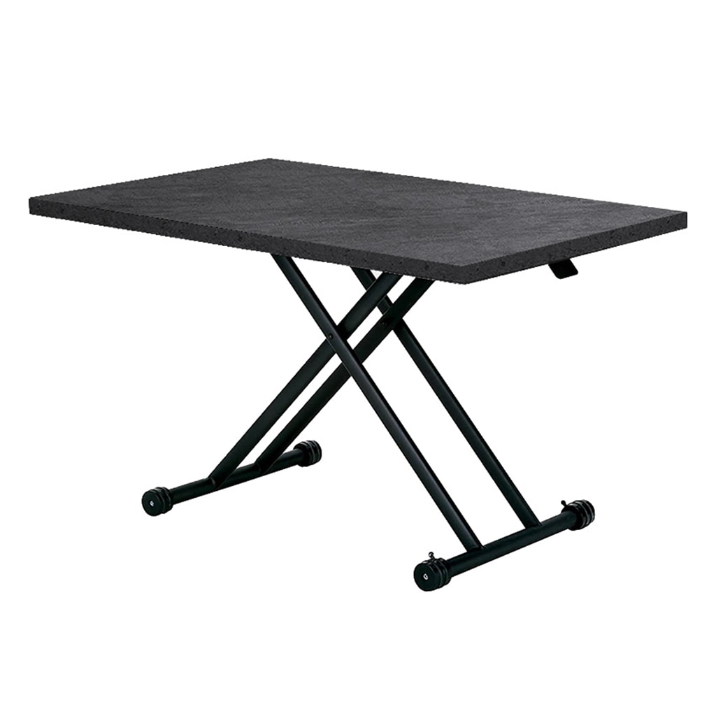 昇降テーブル キャスター付き 120×80cm グレー グレージュ マット調 モルタル調 大理石柄  | 23