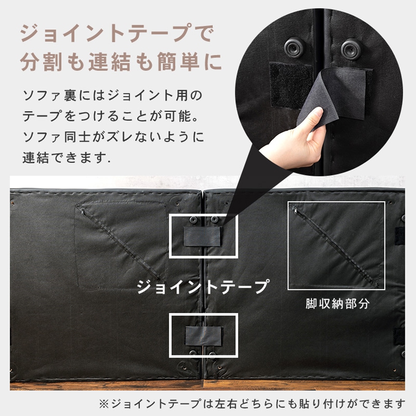 ソファベッド 2人掛け ブラック ホワイト 幅176cm おしゃれ コンパクトソファ ロータイプ 2 | 15