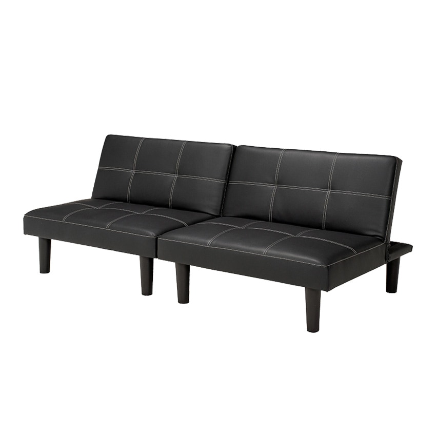 ソファベッド 2人掛け ブラック ホワイト 幅176cm おしゃれ コンパクトソファ ロータイプ 2 | 20