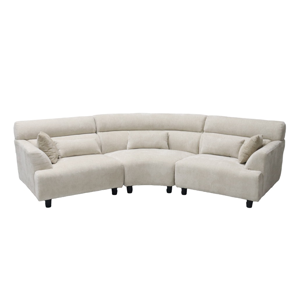 3人掛け・4人掛け カウチソファ コーナー 幅311cm シェニール ひっかき傷に強い アイボリー  | 16