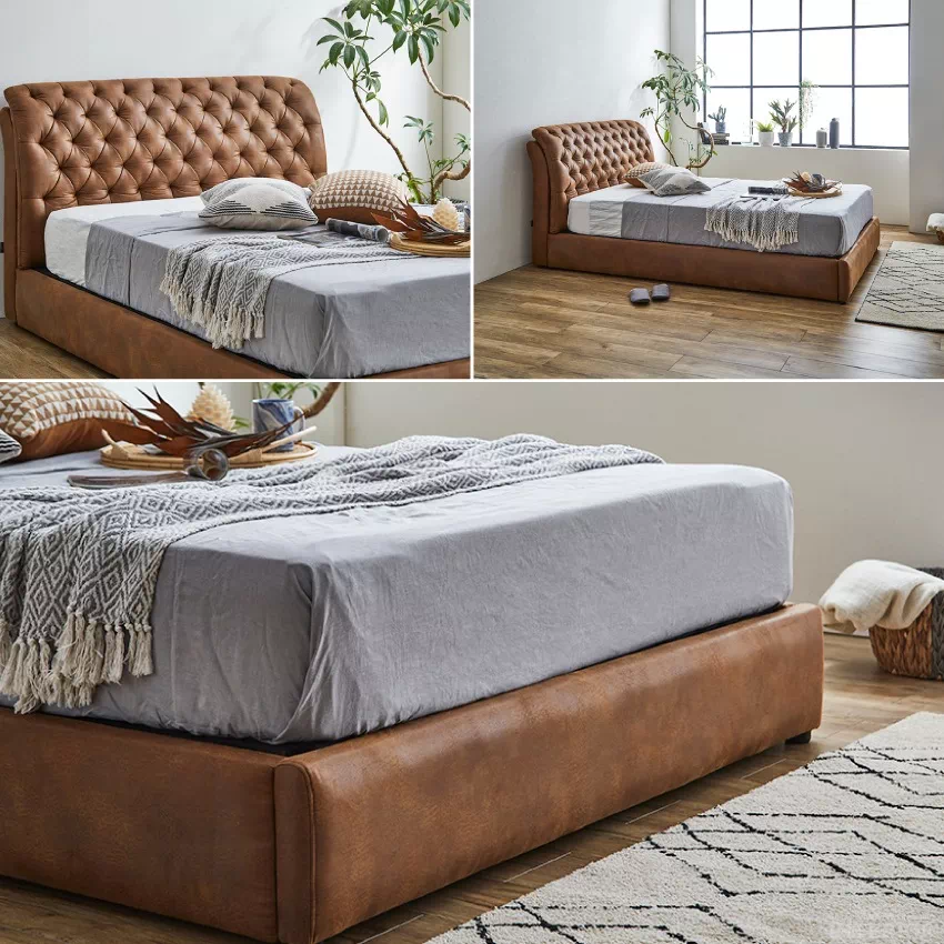 ダブルベッド フレーム単品 2カラー ワイドダブル チェスター