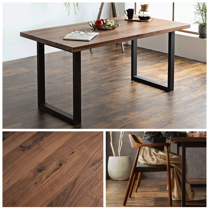 カリモク/karimoku】RUSTIC ダイニング5点セット 4人用 テーブル 焼印