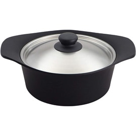 柳宗理 日本製 南部鉄器 鉄鍋 深型 22cm IH対応 ステンレスふた付き