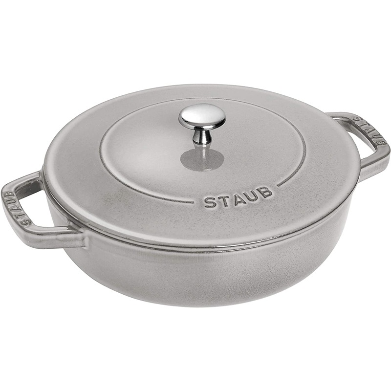 【日本国内正規品】【生涯保証付き】staub ストウブ 鍋 ブレイザー ソテーパン 26cm 3.3L IH対応 グレー 40506-543