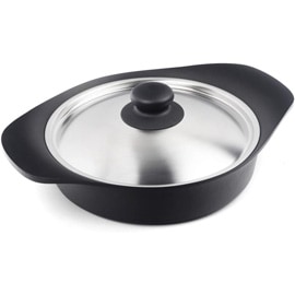 柳宗理 日本製 南部鉄器 鉄鍋 浅型 22cm IH対応 ステンレスふた付き