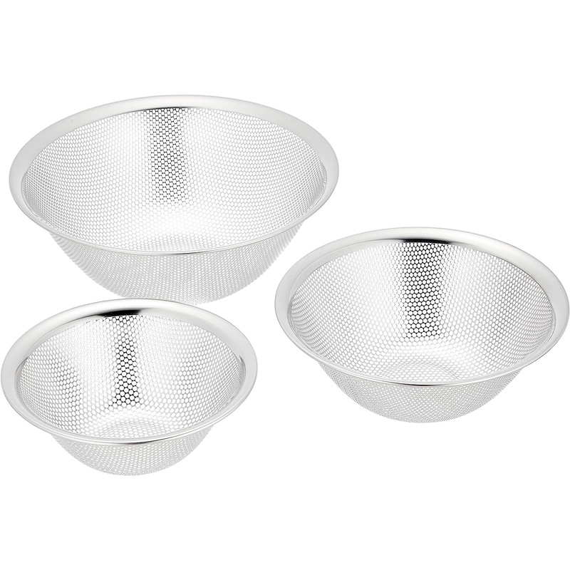 柳宗理 日本製 ざる パンチングストレーナー 3点セット (16.19.23cm