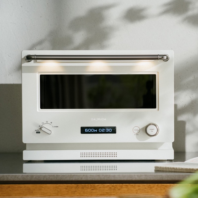 バルミューダ The Range オーブンレンジ K09A-WH 20L 800W フラット庫内 ホワイト