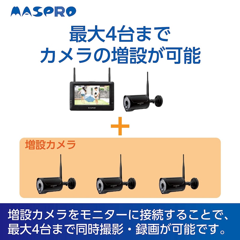 マスプロ MASPRO モニター＆ワイヤレスHDカメラセット バッテリーレス