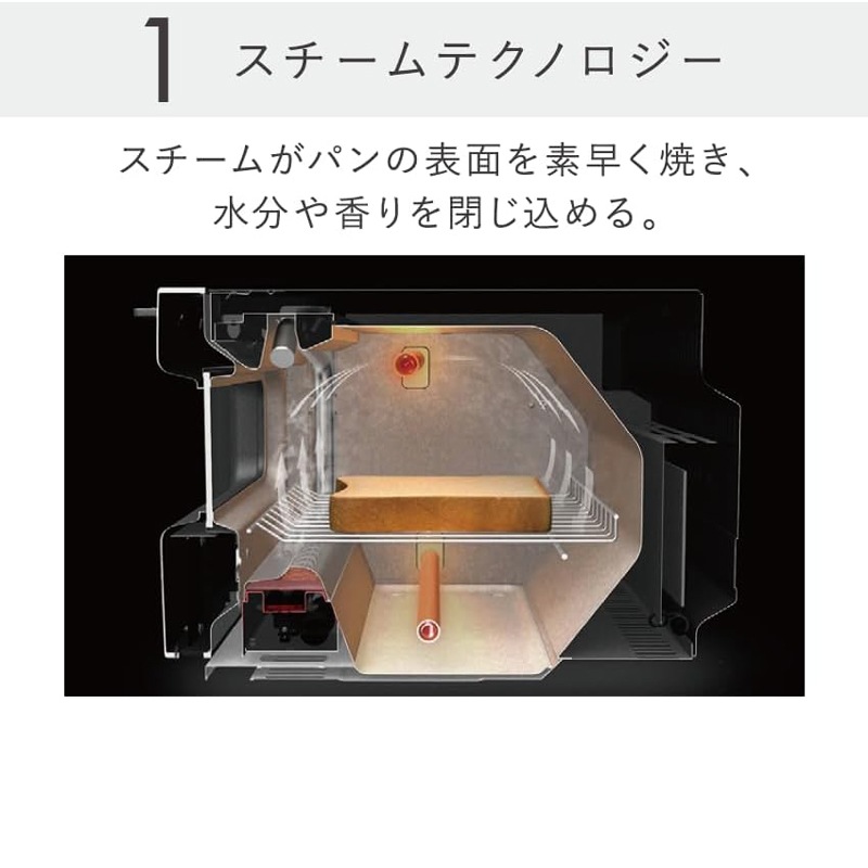 バルミューダ スチームトースター BALMUDA The Toaster ブラック K11A-BKの2枚目画像