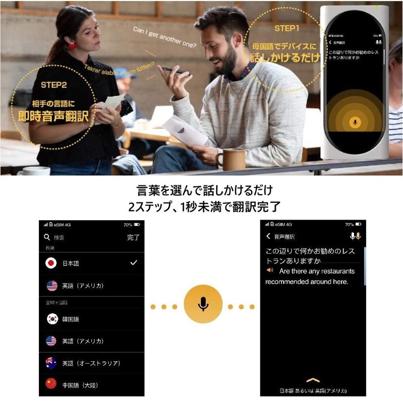 LANGOGO ランゴーゴー グローバルAI翻訳機 ブラック GENESIS(BK)