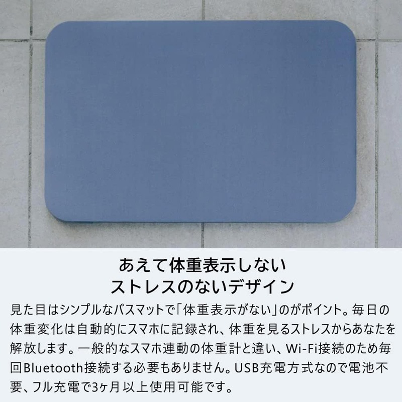 issin スマートバスマット 体重計 ダークグレー SBM22U01LJ-DKGNの3枚目画像