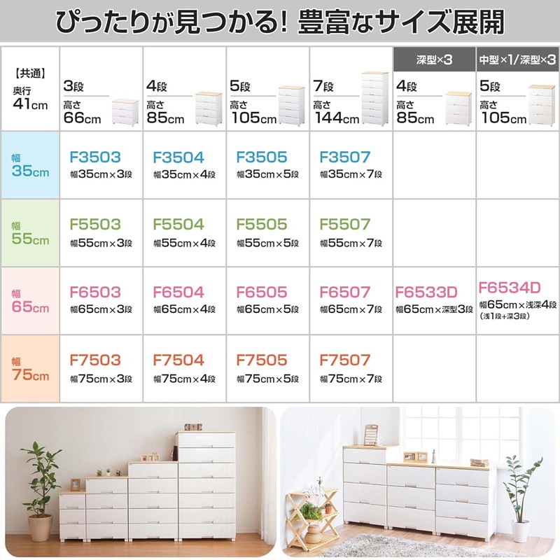 天馬 Tenma フィッツプラス チェスト 4段 メープル 幅75cm F7504