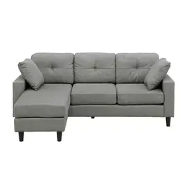 Pure Luxe ソファ 2人～3人掛け 幅185 カウチソファー コーナーソファー おしゃれ ファブリック 北欧 収納 ポケットコイル スツール クッション2個付 幅広 l字の商品画像