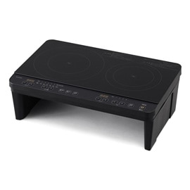 アイリスオーヤマ IRIS OHYAMA 2口IHコンロ脚付 IHクッキングヒーター スタンド付き ブラック IHK-WT41S-Bの商品画像