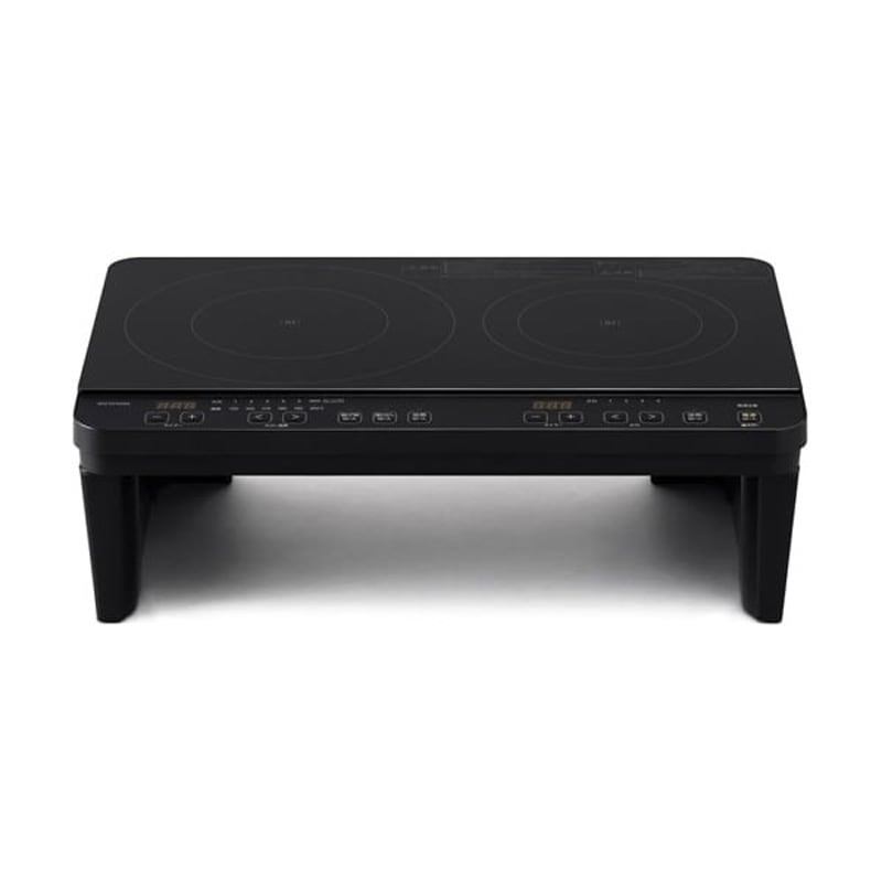 アイリスオーヤマ IRIS OHYAMA 2口IHコンロ脚付 IHクッキングヒーター スタンド付き ブラック IHK-WT41S-Bの2枚目画像