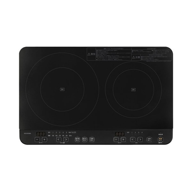 アイリスオーヤマ IRIS OHYAMA 2口IHコンロ脚付 IHクッキングヒーター スタンド付き ブラック IHK-WT41S-Bの3枚目画像