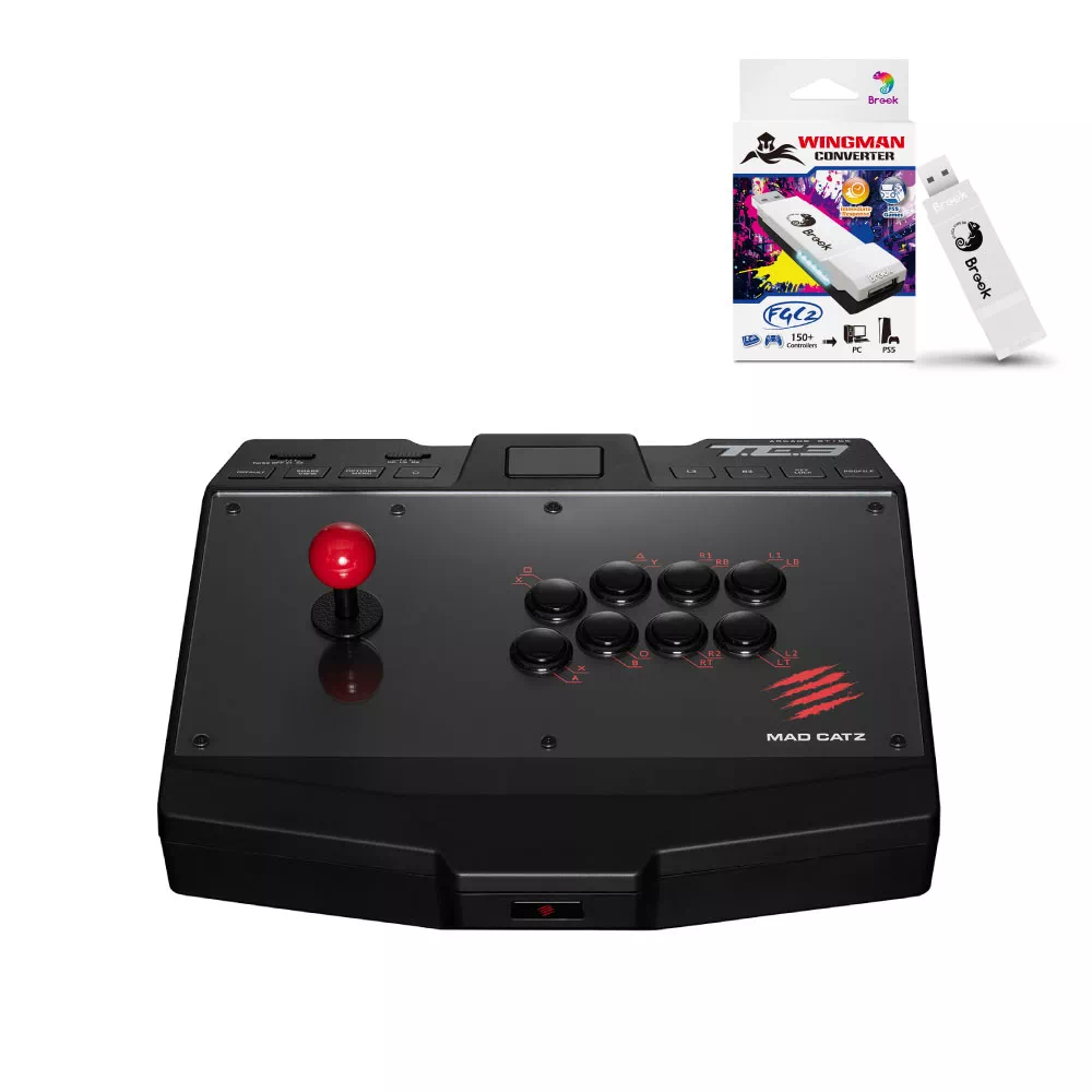 Mad Catz T.E.3 Arcade Stick アーケードコントローラー ＆ Brook Wingman FGC2 PS5コンバーター セット