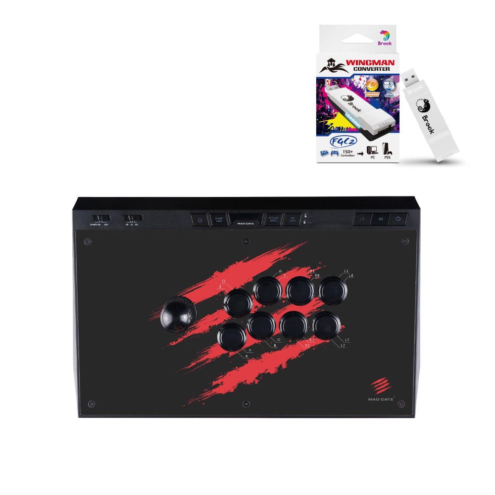 Mad Catz アーケードコントローラー E.G.O. Arcade Stick ＆ Brook Wingman FGC2 PS5コンバーター セット