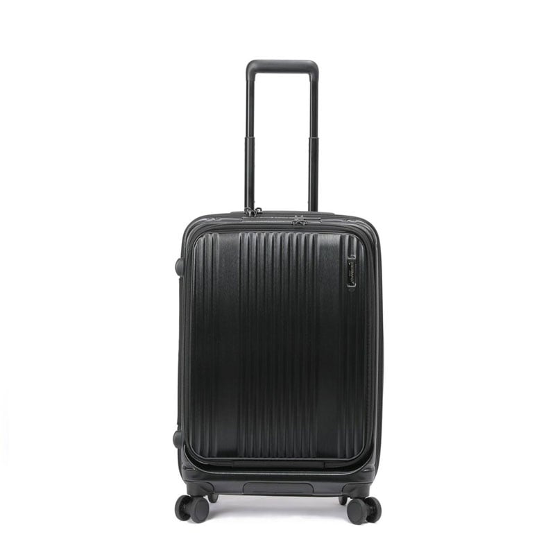 バーマス スーツケース ジェットブラック 60521 フロントオープン 53L 56cm 静音キャスター 3～4泊