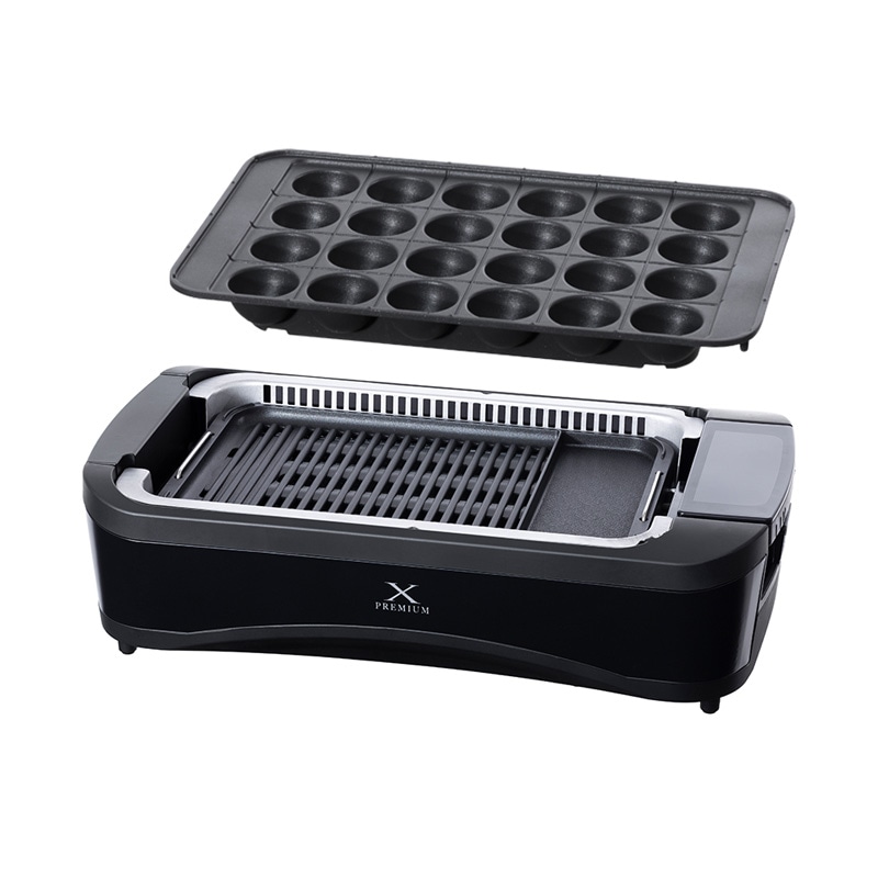 山善 焼肉グリル XGRILL PREMIUM YGMC-FXT130(B) 煙の少ない 極のたこ焼きプレート付