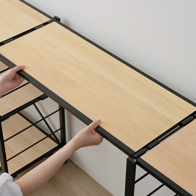 アイリスオーヤマ 組立簡単 連結スチールラック KRSR-3 ナチュラルオークの4枚目画像