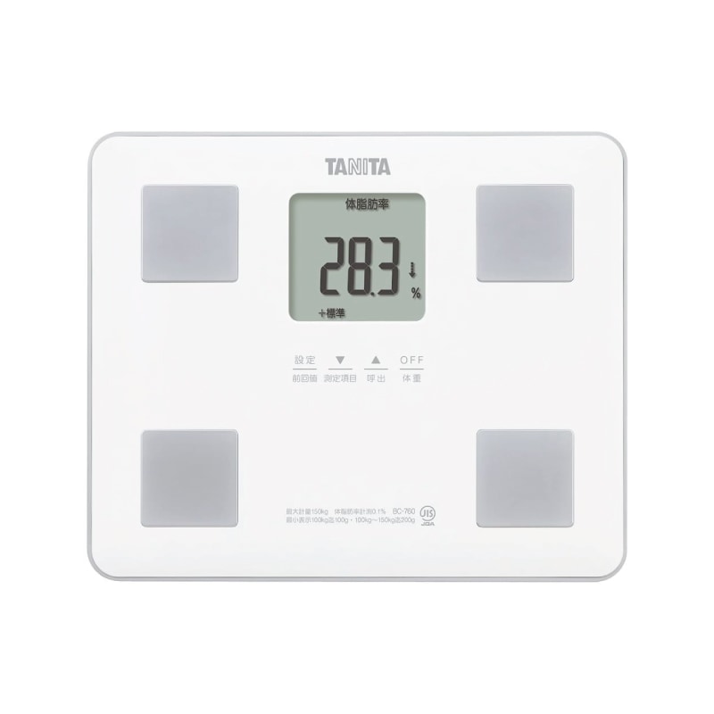 タニタ 体組成計 ホワイト 薄型コンパクト 自動認識機能 体脂肪率 筋肉量測定対応 BC-760-WH