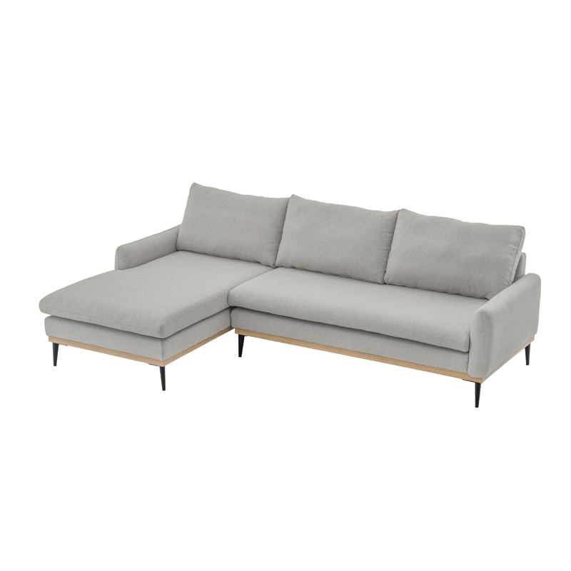 ソファー ソファ カウチソファ W209 幅209cm 3人掛け 4人掛け 洗える カバーリング 洗濯可 ファブリック 撥水生地 撥水検査済 選べるカウチ向き 2WAY ロータイプ 脚取り外し おしゃれ 木目入り リビングソファ Pure Luxe 国内機関検査済 【送料無料】GB-INTE-1381