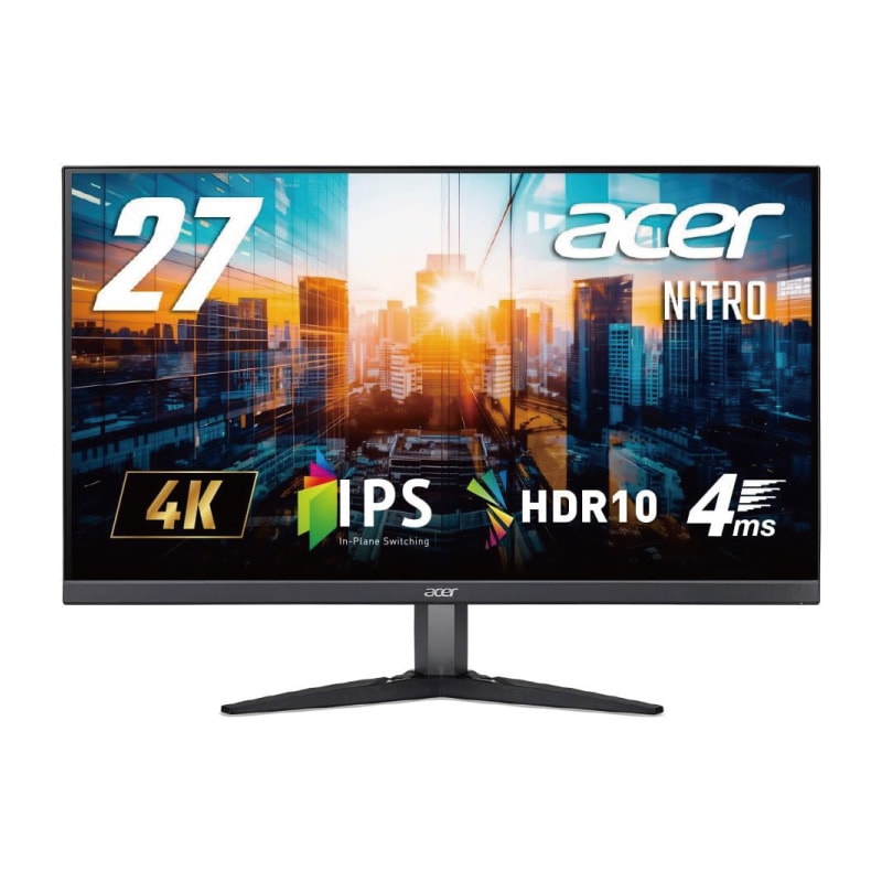Acer NITRO KG2 ゲーミングモニター 27インチ KG272KLbmiipx 3840×2160 4K IPS HDR10対応 スピーカー内蔵 ブラック