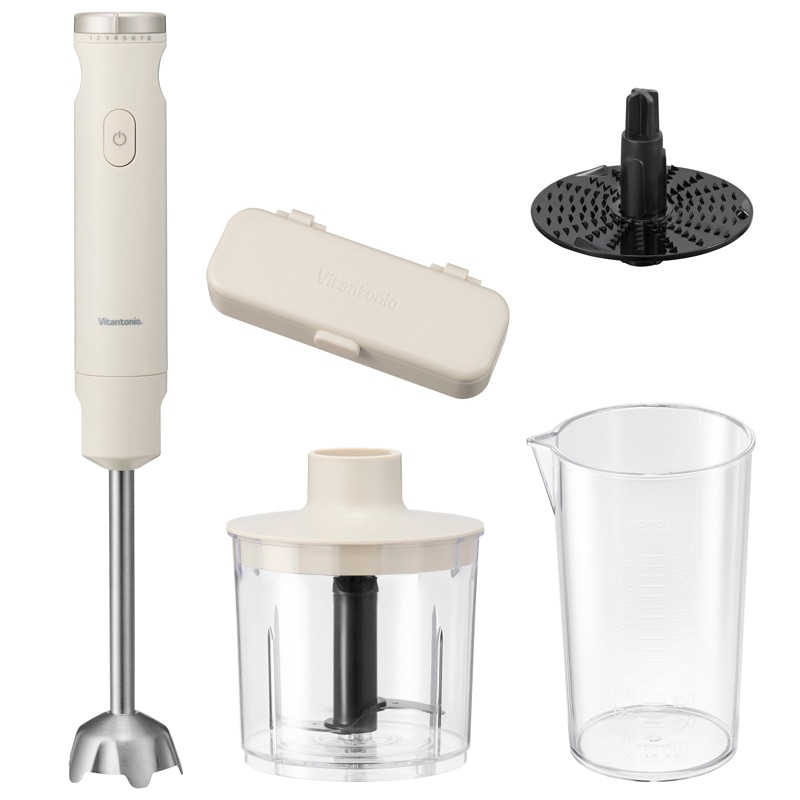 ビタントニオ ハンドブレンダー 離乳食対応 多機能アタッチメント付き アイボリー VHB-30