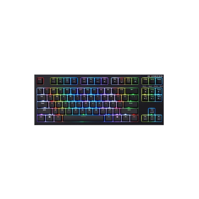 リアルフォース ゲーミングキーボード R2TLA-US4G-BK 静電容量無接点方式 テンキーレス RGB 日本製 US配列 ブラック