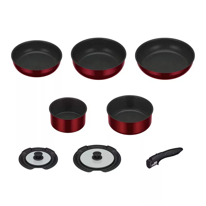 サーモス 取っ手のとれるフライパン 8点セット KSD-8A ディープレッド