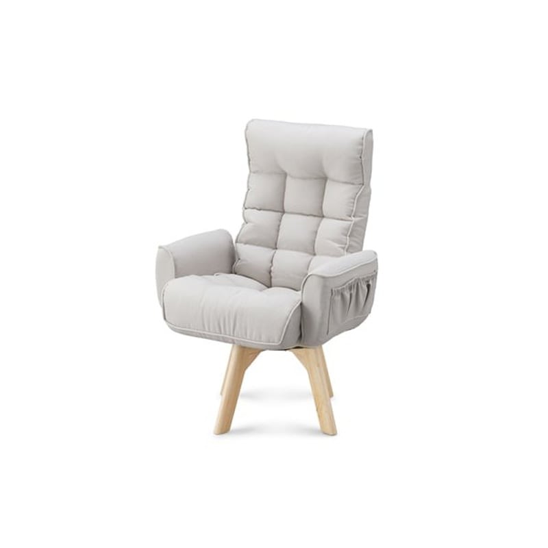 IRIS OHYAMA アイリスオーヤマ 回転ファブリックチェア 肘付きタイプ FACN-KH アイボリー 快適360度回転