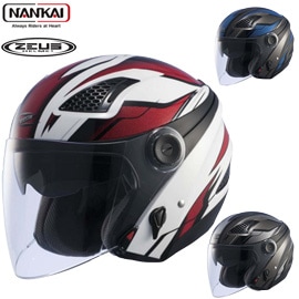 南海部品 NANKAI ZEUS HELMET ジェットヘルメット NAZ-213 LAYER M～XLサイズ ホワイト/レッド ガンメタ/ブルー ガンメタ/シルバー