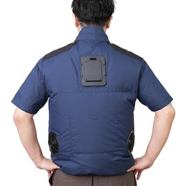 サンコー 冷蔵服 半袖 TKWE26SNVF 2026年モデル フリー ペルチェ冷却 ファン付 作業服 ネイビー