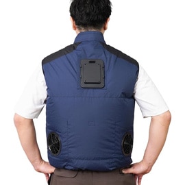 サンコー 冷蔵服 ベスト TKCV26SNVF 2026年モデル フリー ペルチェ冷却 ファン付 作業服 ネイビー