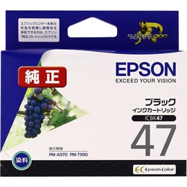 エプソン 純正インクカートリッジ ICBK47 ブラック PM-A970 PM-T990対応